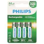 Аккумуляторы NiMH (никель-металлгидридные) Philips R6B4RTU260/51 АА 1,2v 4 шт. HR6-4BL 2600mAh (4/48/192/13824) Аккумуляторы NiMH (никель-металлгидридные) Philips R6B4RTU260/51 АА 1,2v 4 шт. HR6-4BL 2600mAh (4/48/192/13824)