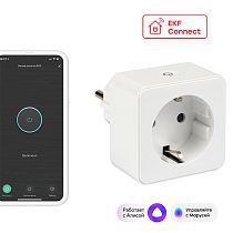 Умная розетка EKF Сonnect Wi-Fi белая Умная розетка EKF Сonnect Wi-Fi белая
