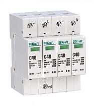 Ограничитель перенапряжений 3P+N 40кА класс C 440В DEKraft Ограничитель перенапряжений 3P+N 40кА класс C 440В DEKraft