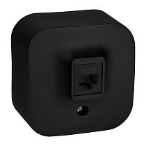 QUTEO Розетка для открытой установки компьютерная RJ45 кат.5E UTP чёрный матовый QUTEO Розетка для открытой установки компьютерная RJ45 кат.5E UTP чёрный матовый