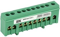 Шина PE "земля" в корпусном изоляторе на DIN-рейку ШНИ-6х9-10-К-З IEK Шина PE "земля" в корпусном изоляторе на DIN-рейку ШНИ-6х9-10-К-З IEK