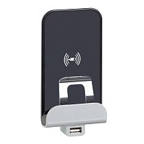 ETIKA Беспроводное зарядное устройство Qi 5В с USB A 5В белый ETIKA Беспроводное зарядное устройство Qi 5В с USB A 5В белый