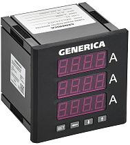Амперметр цифровой щитовой трехфазный 96х96мм LED GENERICA IEK Амперметр цифровой щитовой трехфазный 96х96мм LED GENERICA IEK