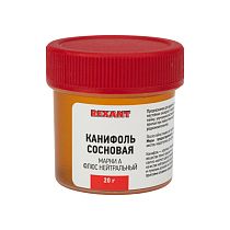 Канифоль сосновая REXANT, флюс НЕЙТРАЛЬНЫЙ, марка А, 20 г, банка Канифоль сосновая REXANT, флюс НЕЙТРАЛЬНЫЙ, марка А, 20 г, банка