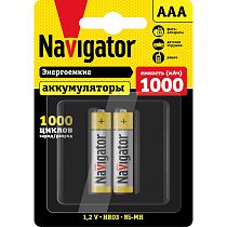 Аккумулятор Navigator NHR-1000-HR03-BP2 (блистер 2шт) Аккумулятор Navigator NHR-1000-HR03-BP2 (блистер 2шт)