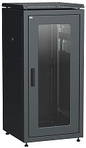 ITK Шкаф сетевой 19" LINEA N 24U 600х800 мм стеклянная передняя дверь, задняя металлическая черный IEK ITK Шкаф сетевой 19" LINEA N 24U 600х800 мм стеклянная передняя дверь, задняя металлическая черный IEK