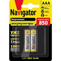 Аккумулятор Navigator NHR-850-HR03-RTU-BP2 (блистер 2шт) Аккумулятор Navigator NHR-850-HR03-RTU-BP2 (блистер 2шт)