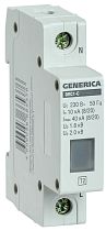 Ограничитель перенапряжения однополюсный ОПС1-C 10/40кА 230В GENERICA IEK Ограничитель перенапряжения однополюсный ОПС1-C 10/40кА 230В GENERICA IEK