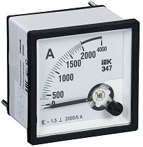 Амперметр Э47 96х96мм 2000/5А класс точности 1.5 IEK Амперметр Э47 96х96мм 2000/5А класс точности 1.5 IEK